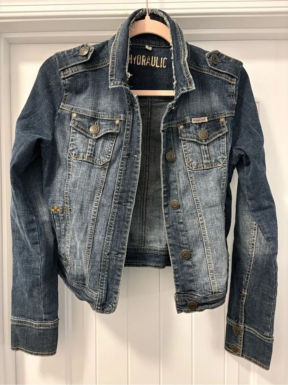 Hydraulic Women's Distressed Blue Denim Jacket Size Small